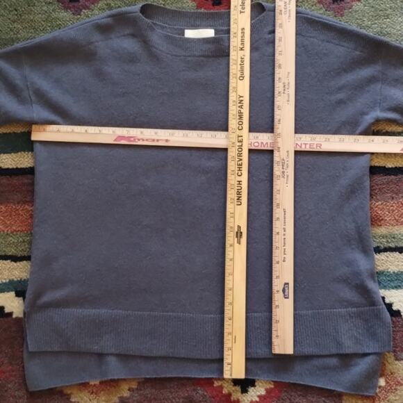 Cynthia Rowley 100% 2-ply Cashmere Taupe Gray Boxy Knit Boat-neck Sweater M - Picture 12 of 12